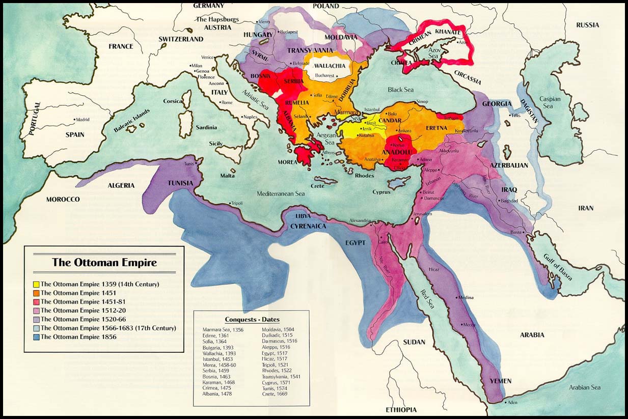 The Map of Ottoman Empire 1359-1856