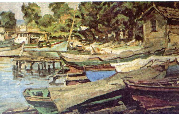 Rowing Boats in Sarıyer by Hikmet Onat