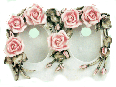 Porcelain Rose Ornaments