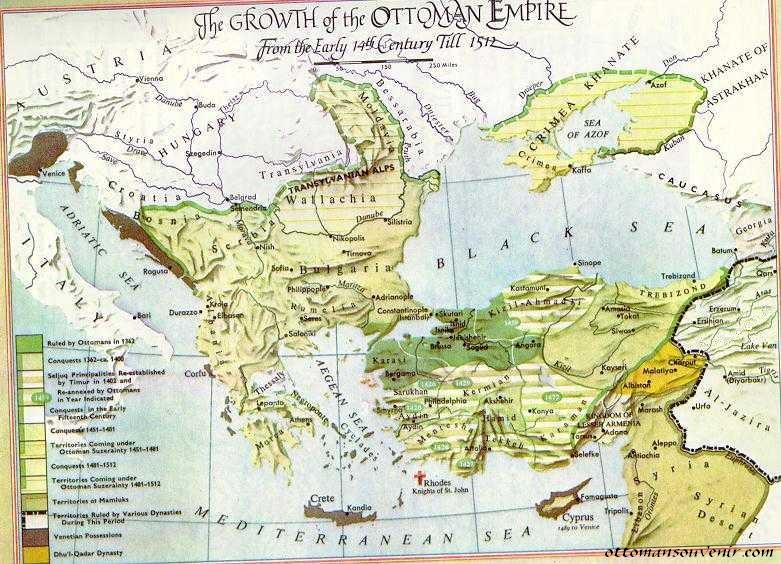 The Map of Ottoman Empire14-15th Centuries